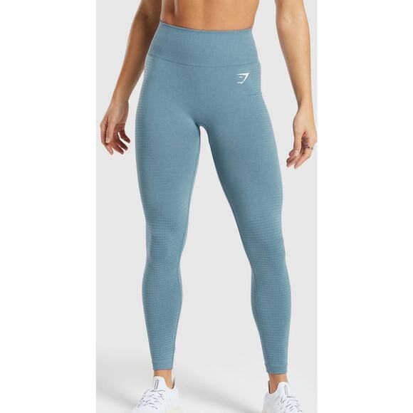 Gymshark Pants - NWT GYMSHARK VITAL SEAMLESS 2.0 LEGGINGS Faded Blue Marl SIZE XS